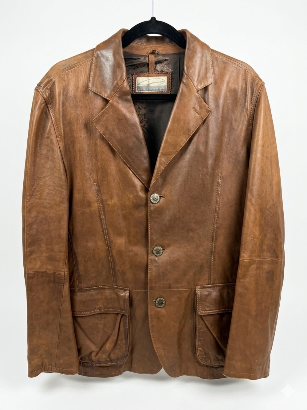Men's Tan Brown Leather Sport Coat